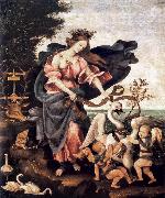 LIPPI, Filippino Allegory of Music or Erato sg oil on canvas